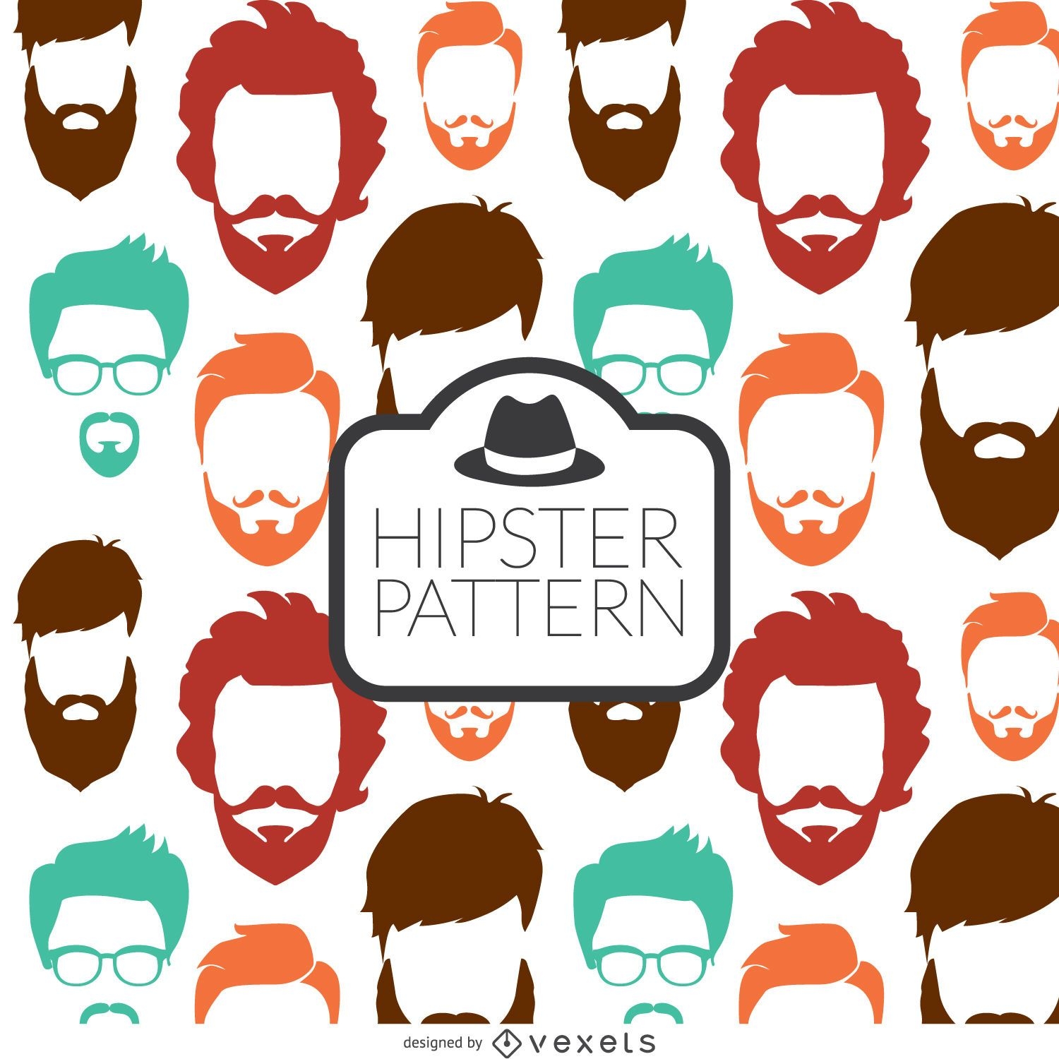 Patrón sin fisuras de barba hipster