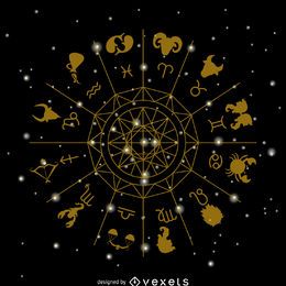 Zodiac signs circle illustration