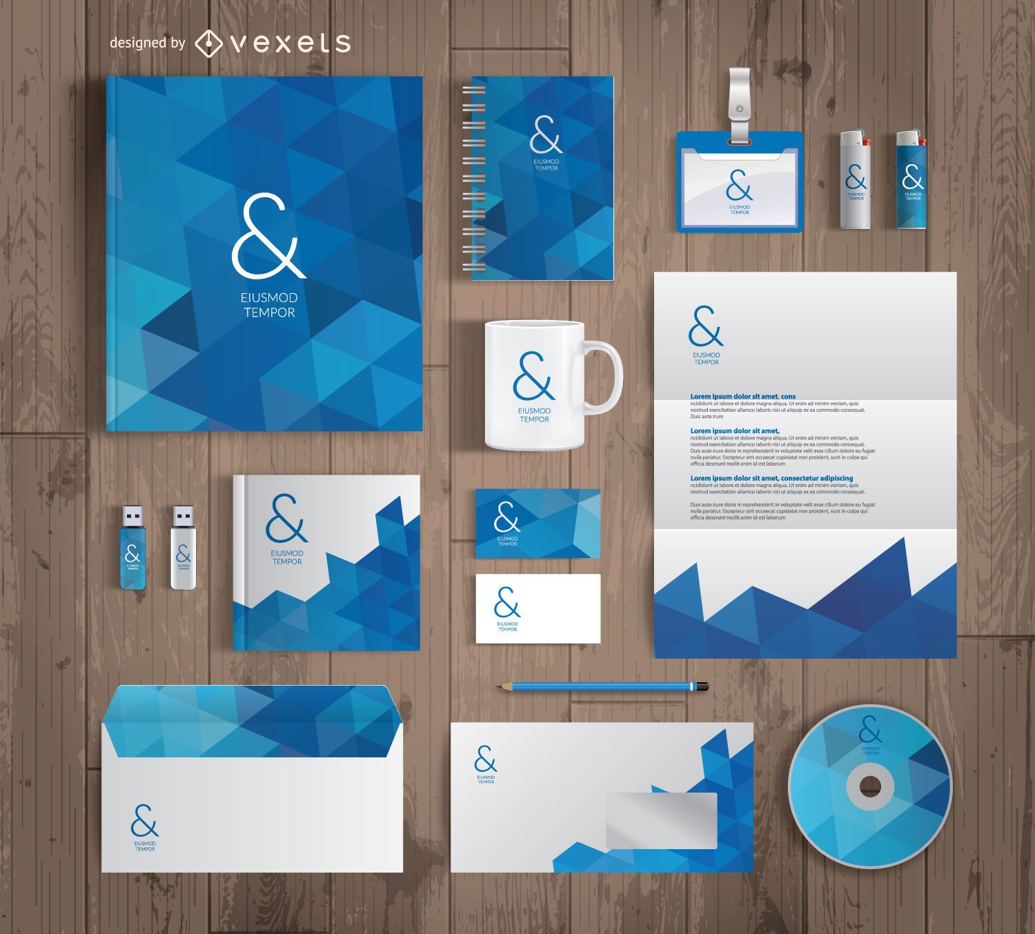 Download Office Supplies Mockup Template - Vector Download