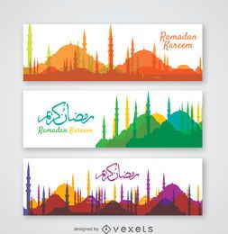 Colección de banners de Skyline Ramadán