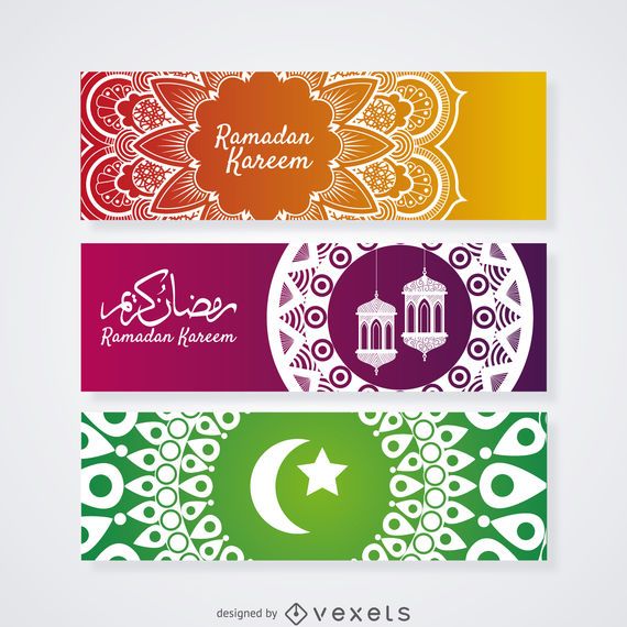 Ramadam mandala banner set Ramadam mandala banner set