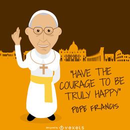 Nachrichtenzeichnung von Papst Franziskus