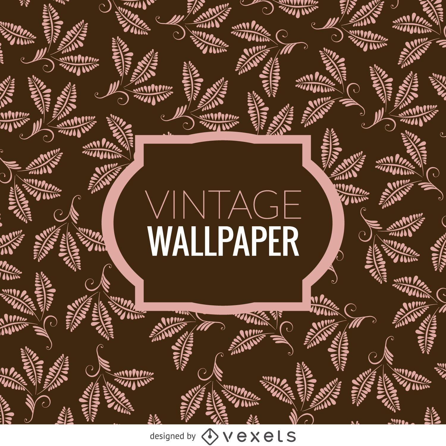Papel de parede vintage com folhas florais