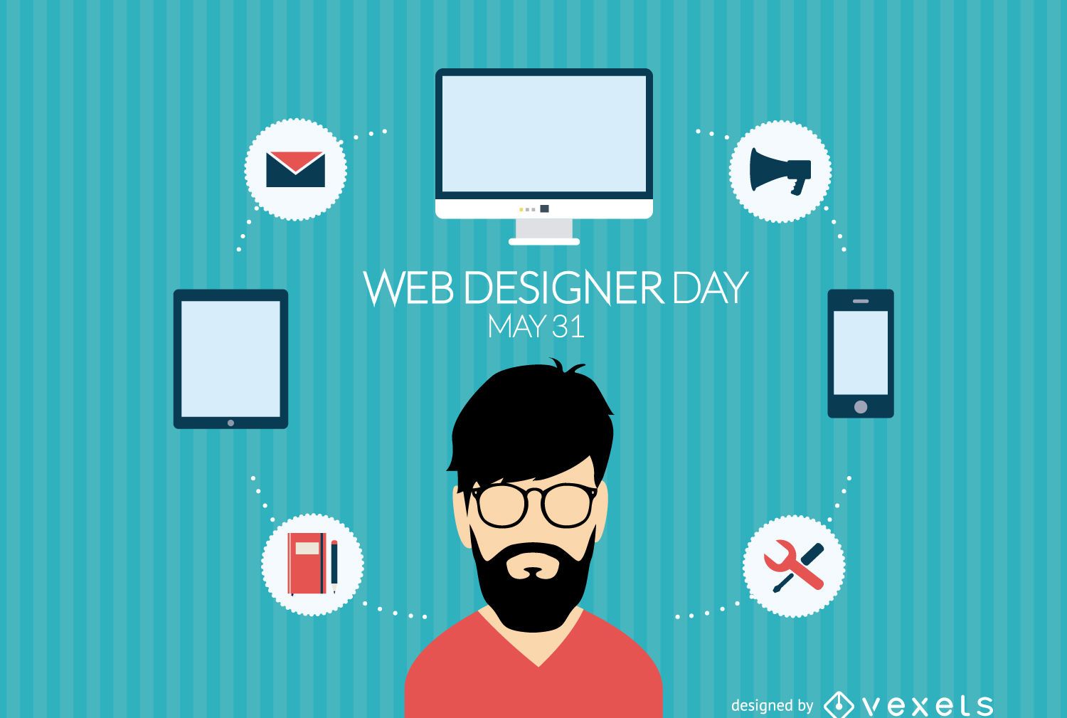 Dia do web designer de design plano