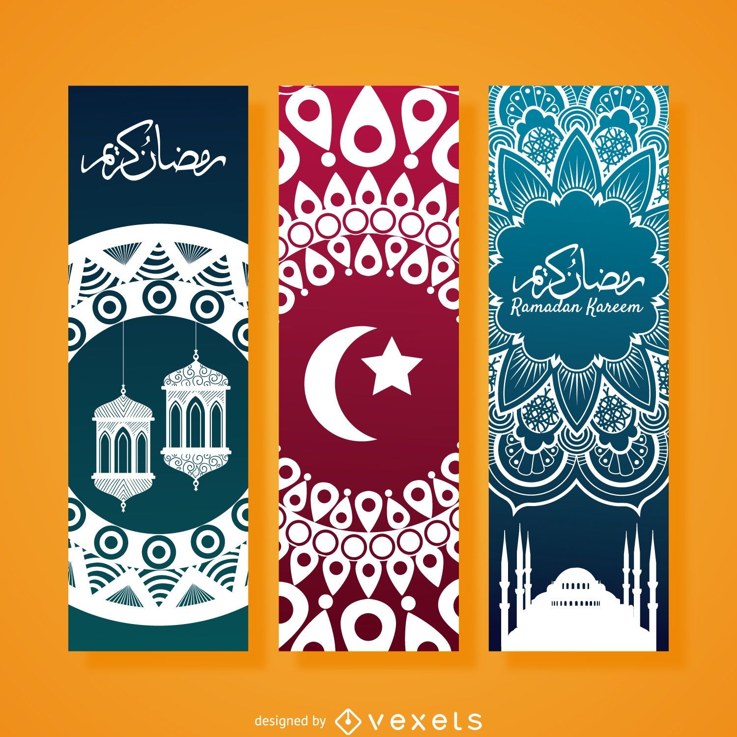 Conjunto de banner vertical do Ramadã