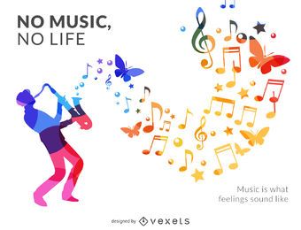Ilustración de silueta de músico