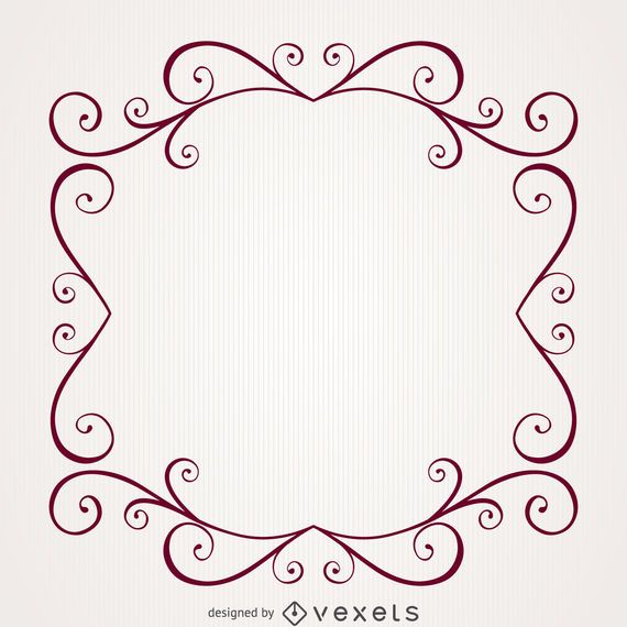 Retro Vintage Swirl Frame - Vector Download