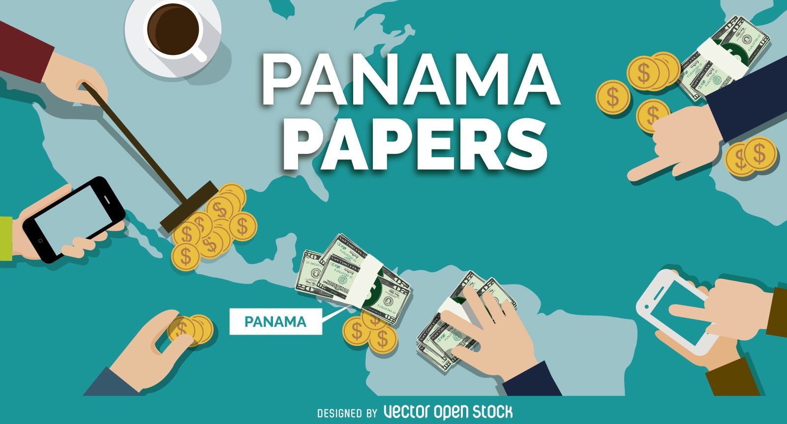 Desenho do banner Panama Papers