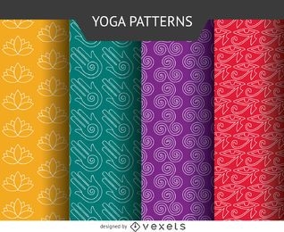 Conjunto de patrones de iconos de yoga