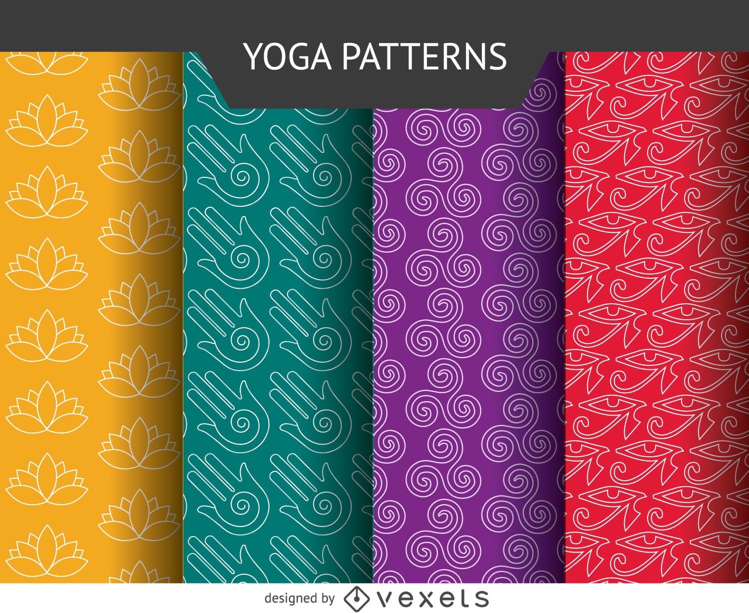 Conjunto de padrões de ícones de ioga