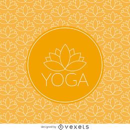 Patrón de loto de yoga con etiqueta