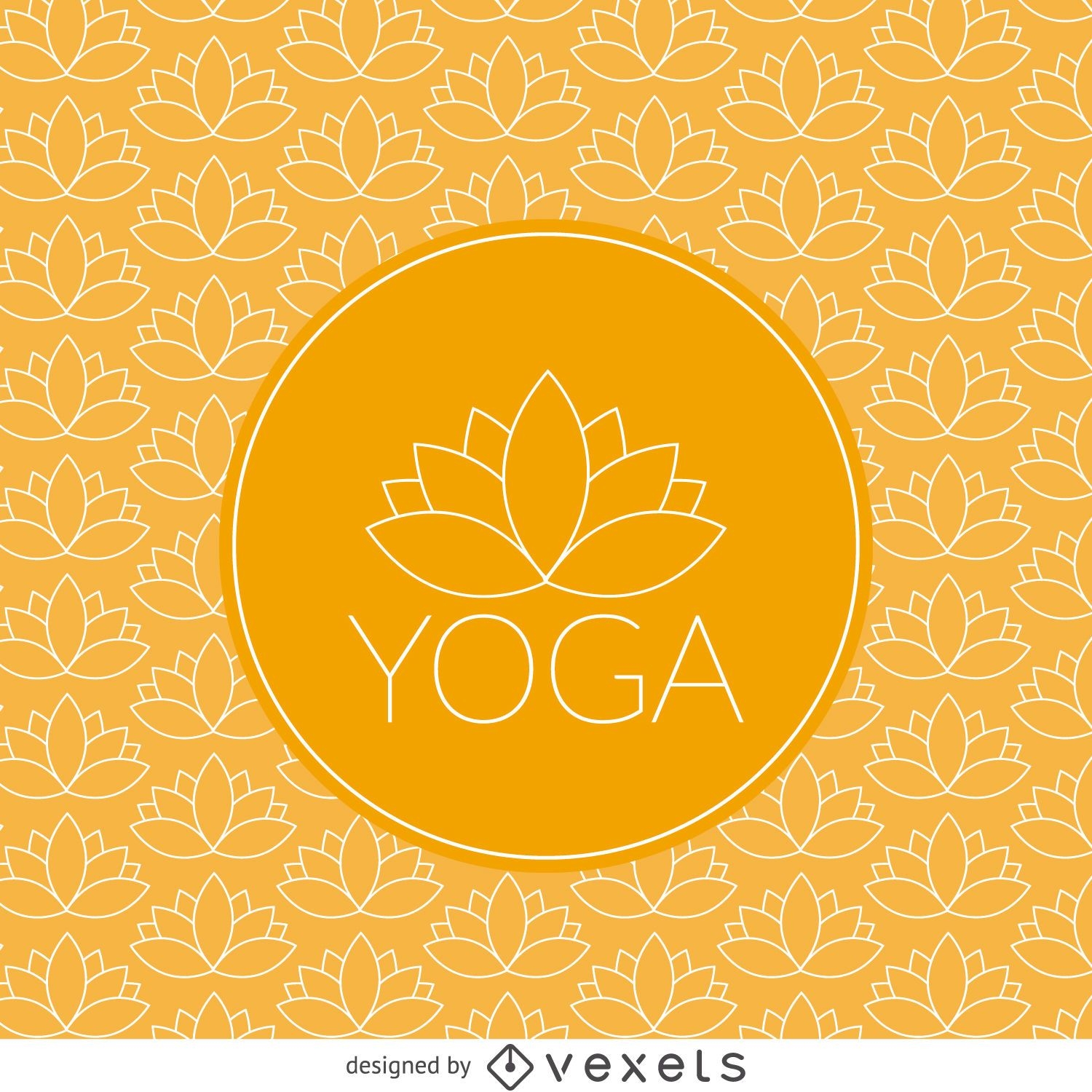 Yoga lotus pattern with label