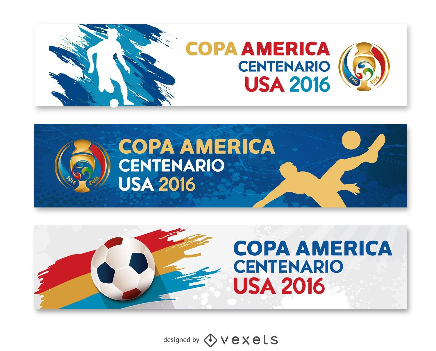 3 banners Copa America USA 2016