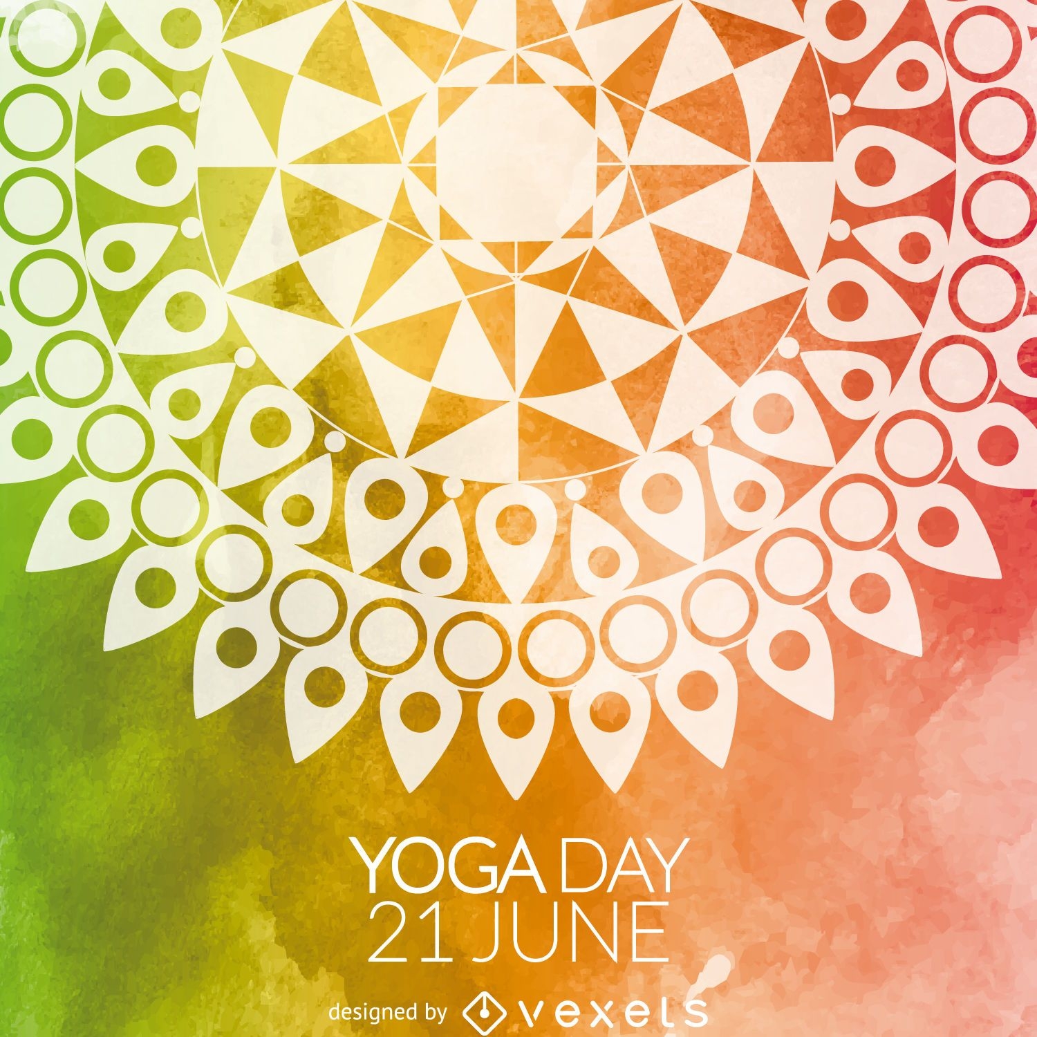 Bunte Yoga Day Mandala Karte