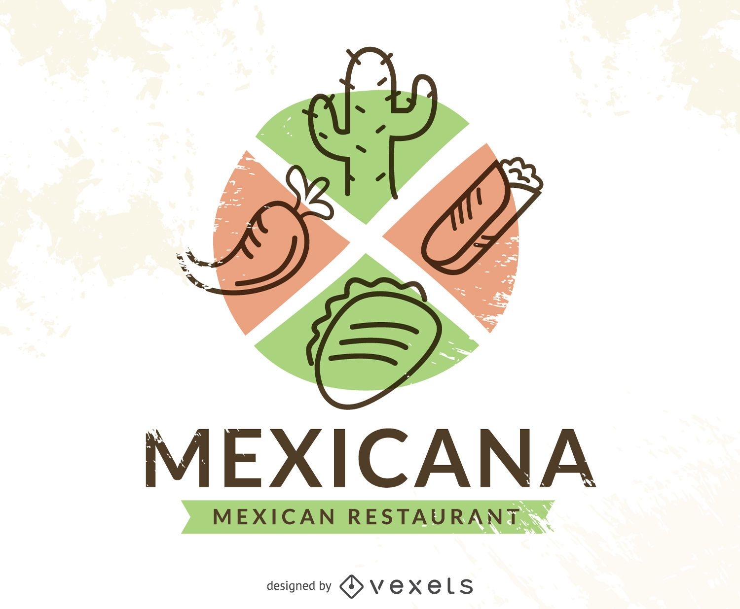 Logotipo da comida mexicana com chile