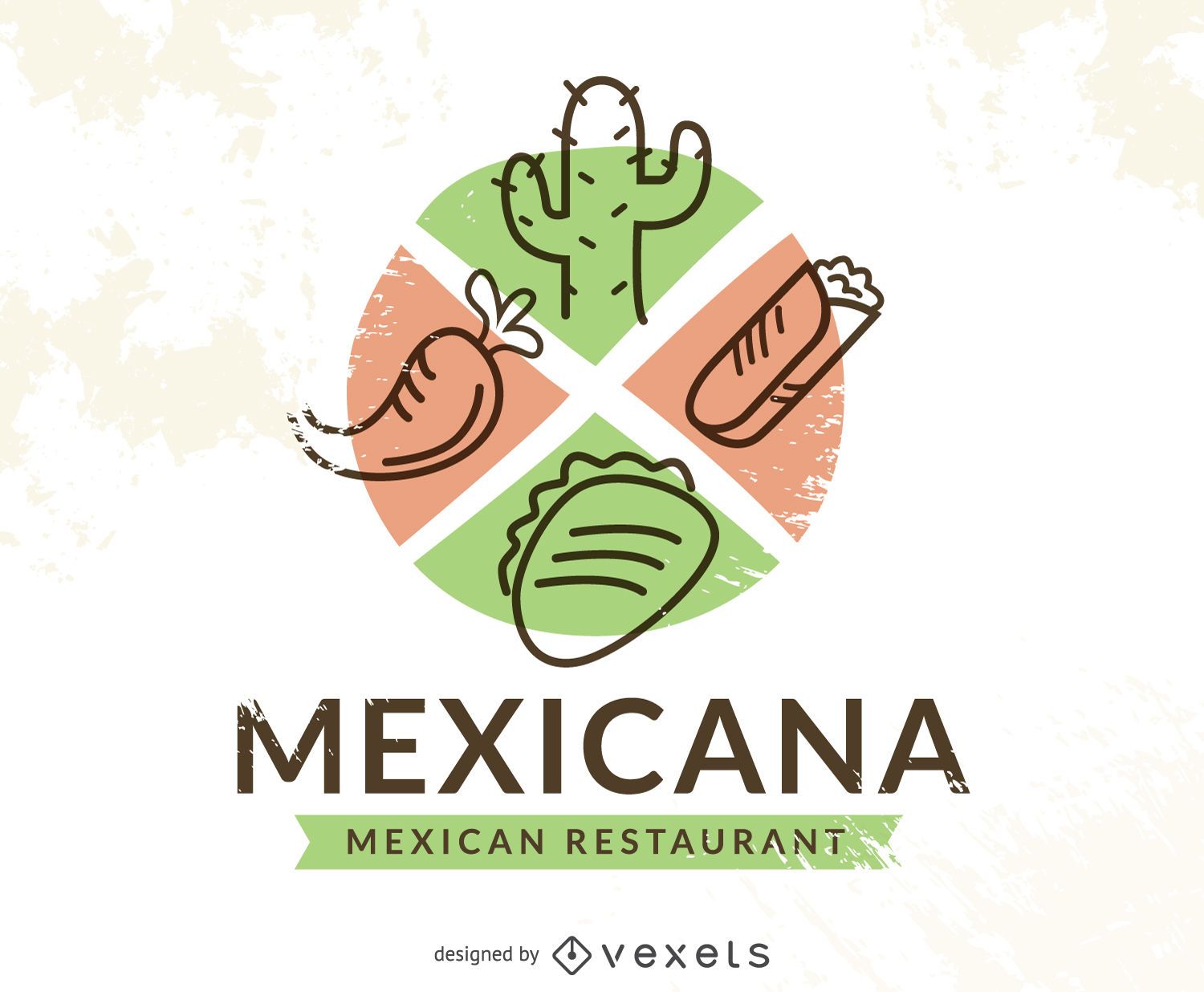 Mexican food logo with chile