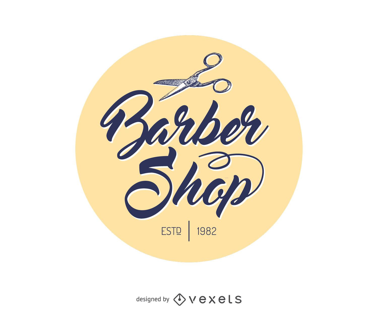 Barber shop circle logo