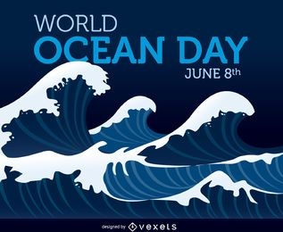 World Ocean Day waves illustration