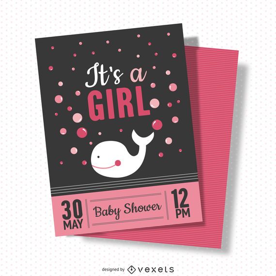 Girl baby shower card Girl baby shower card