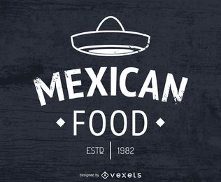 Logotipo da comida mexicana com chapéu