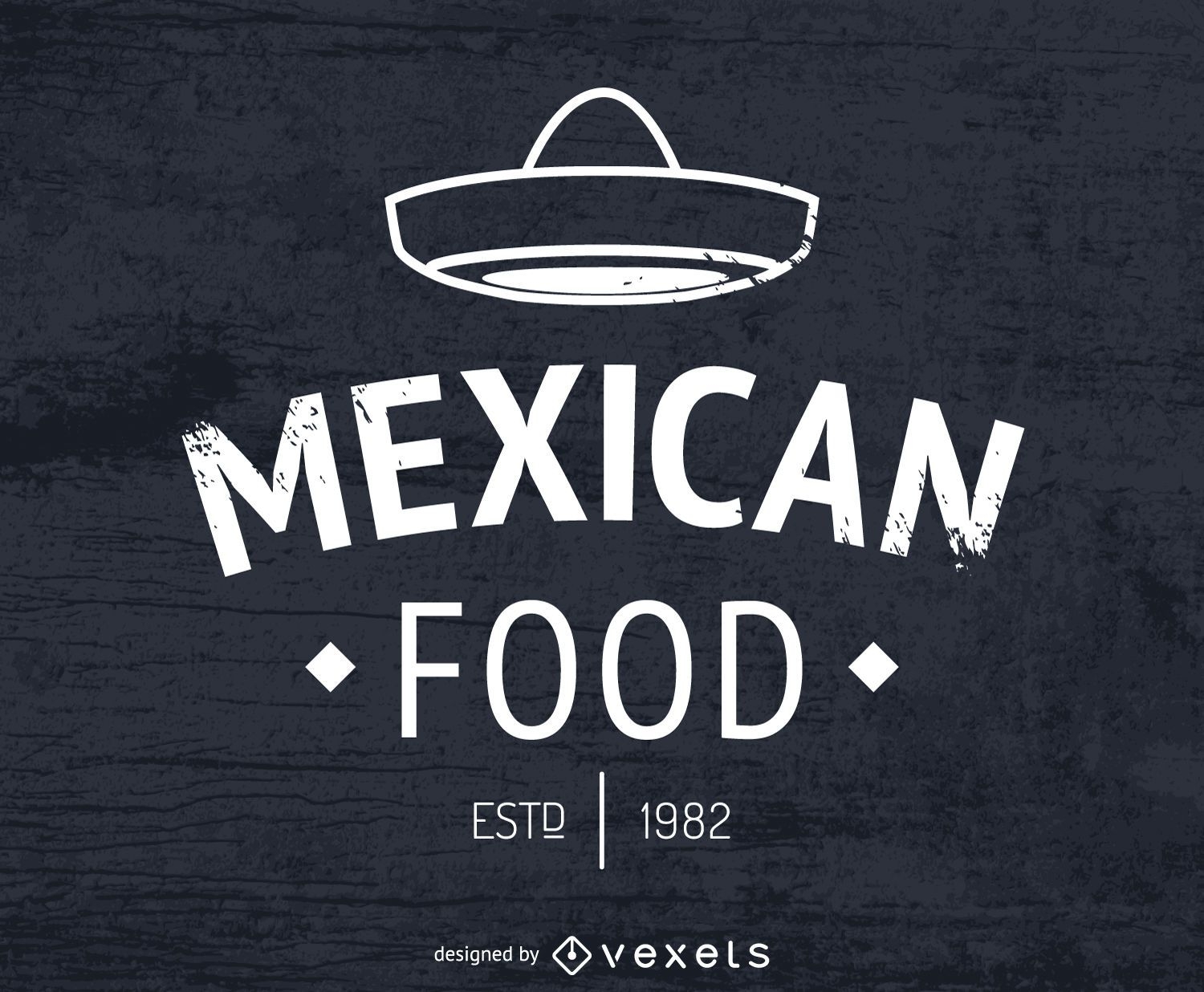 Logo de comida mexicana con sombrero