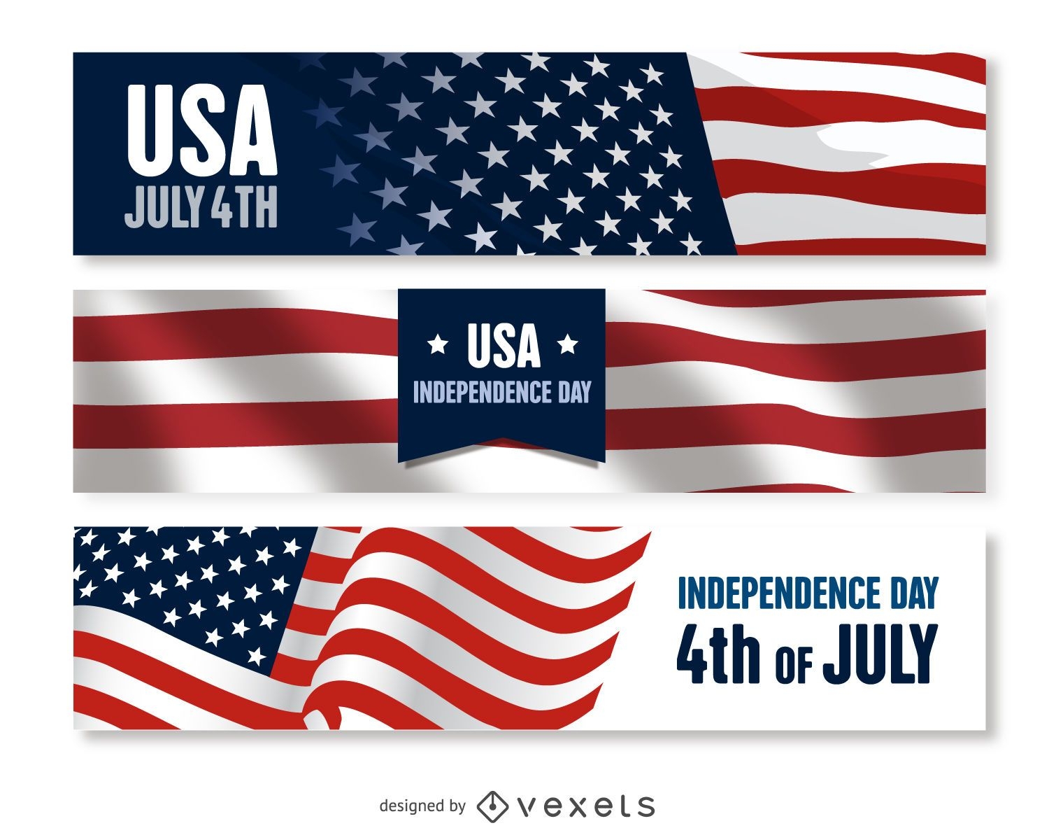 Conjunto de banner do Dia da Independência dos EUA