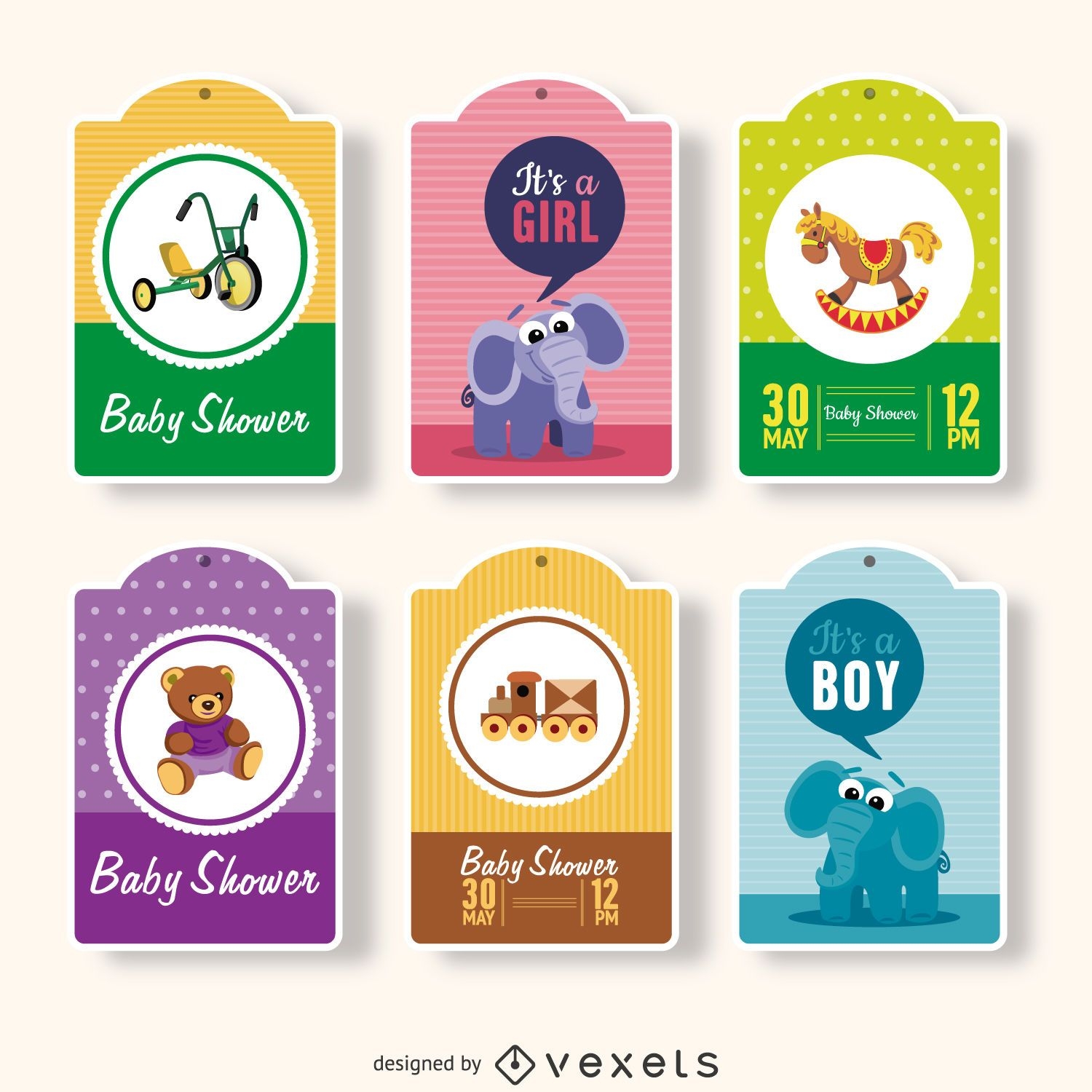 Baby shower gift tags