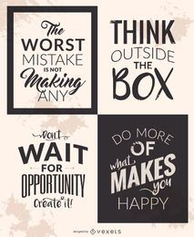 Motivational quote set