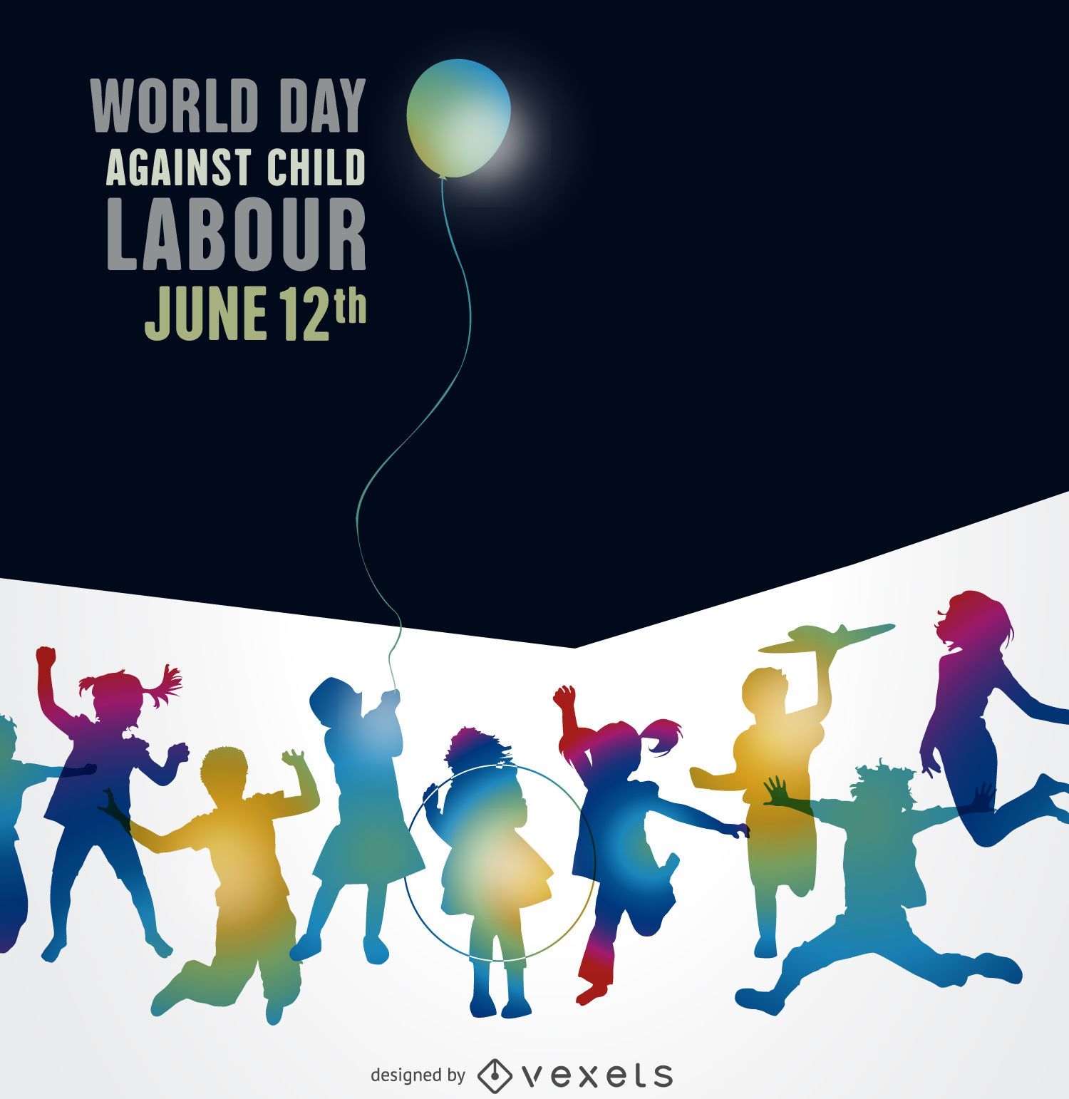 Cartel del día mundial contra el trabajo infantil.