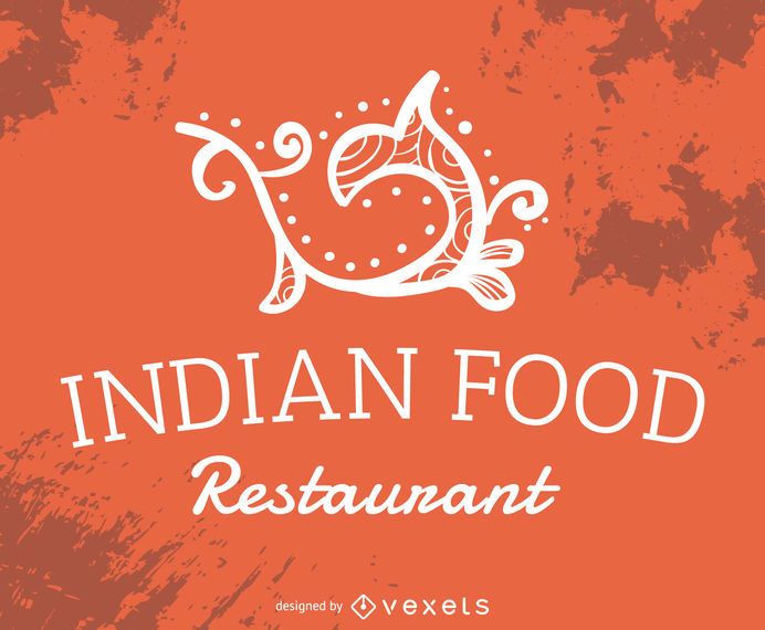 Indian food restaurant label Indian food restaurant label