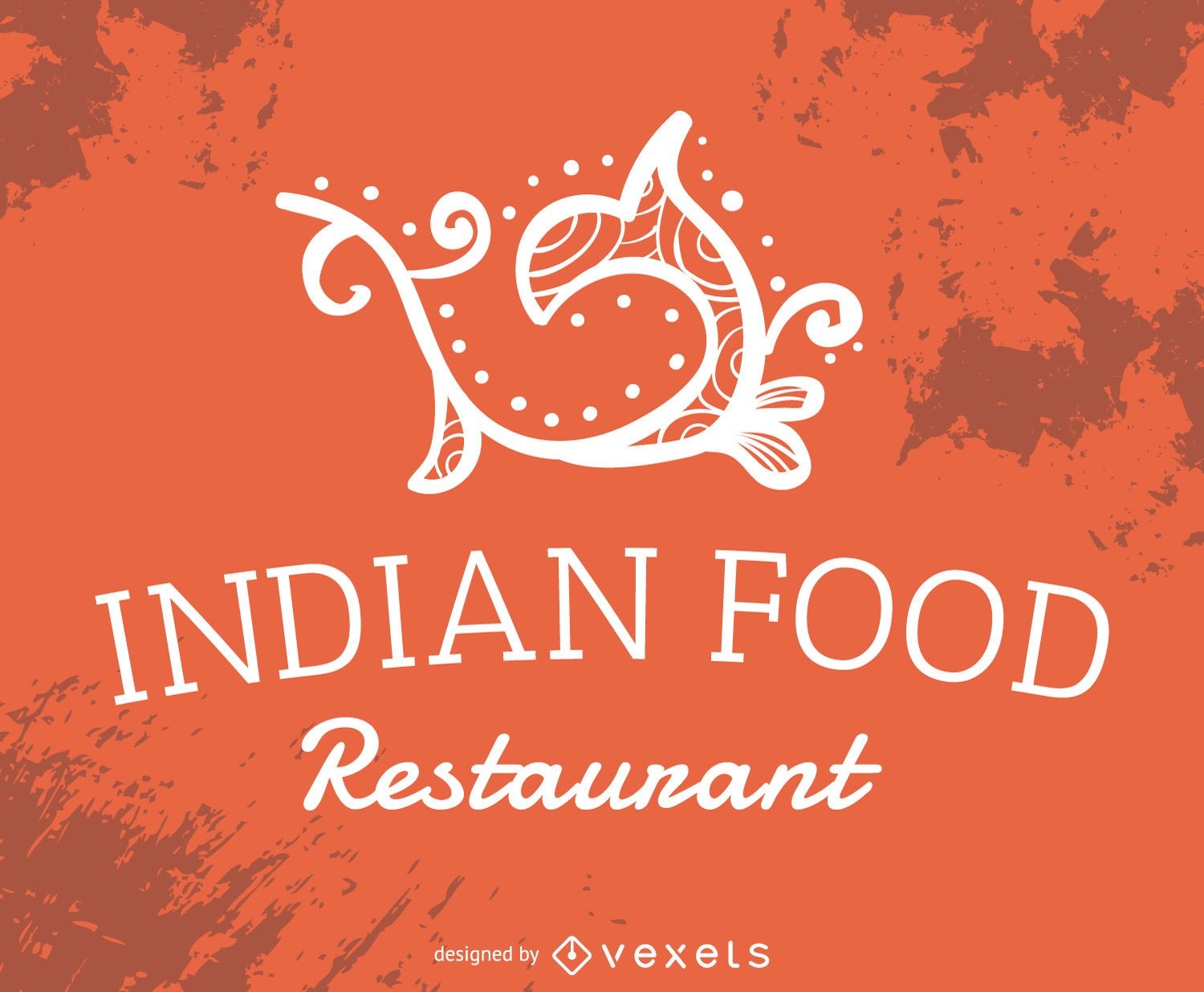 Rótulo de restaurante de comida indiana