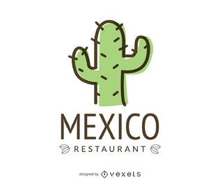 Mexican food logo with cactus