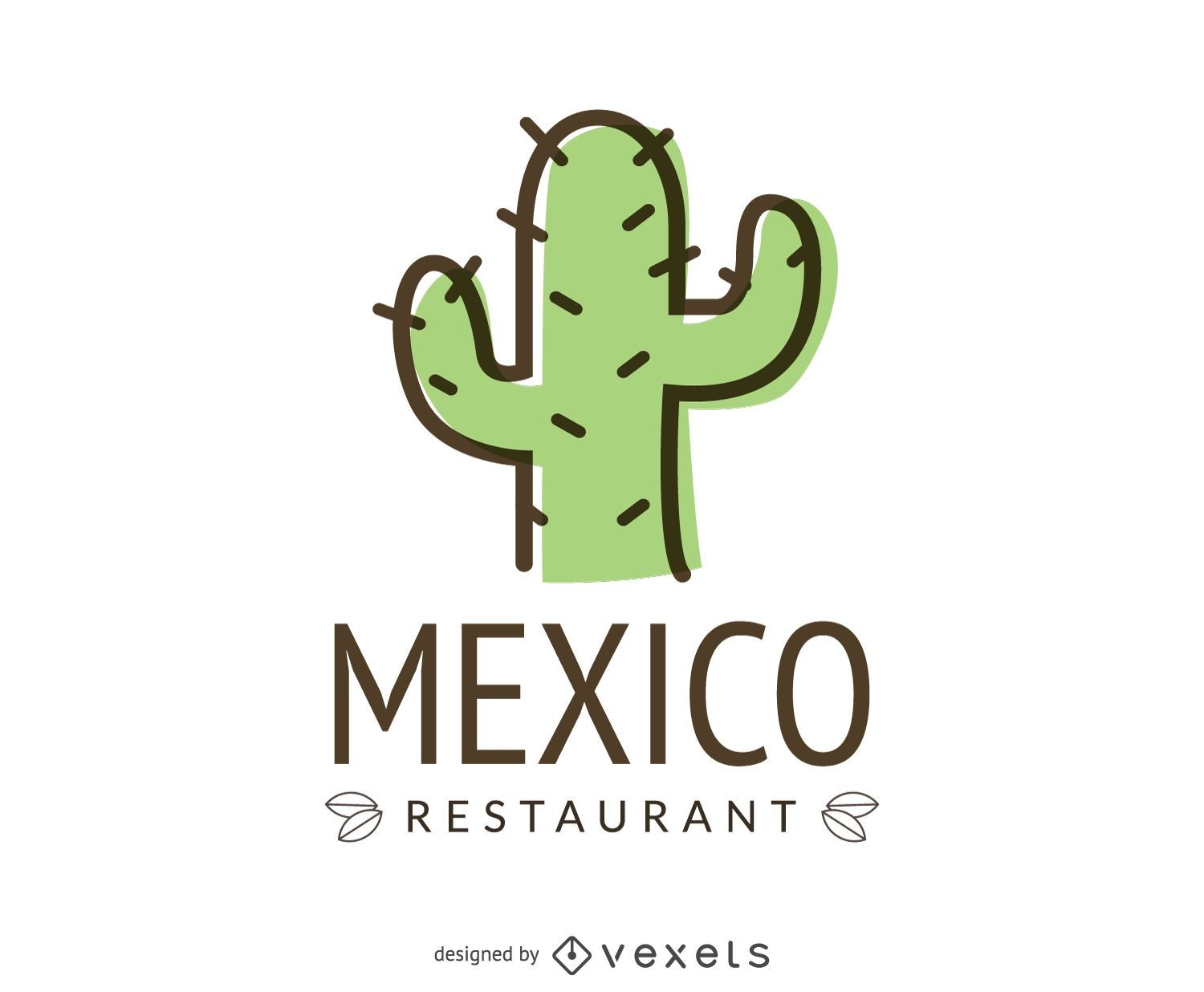 Logotipo de comida mexicana com cacto