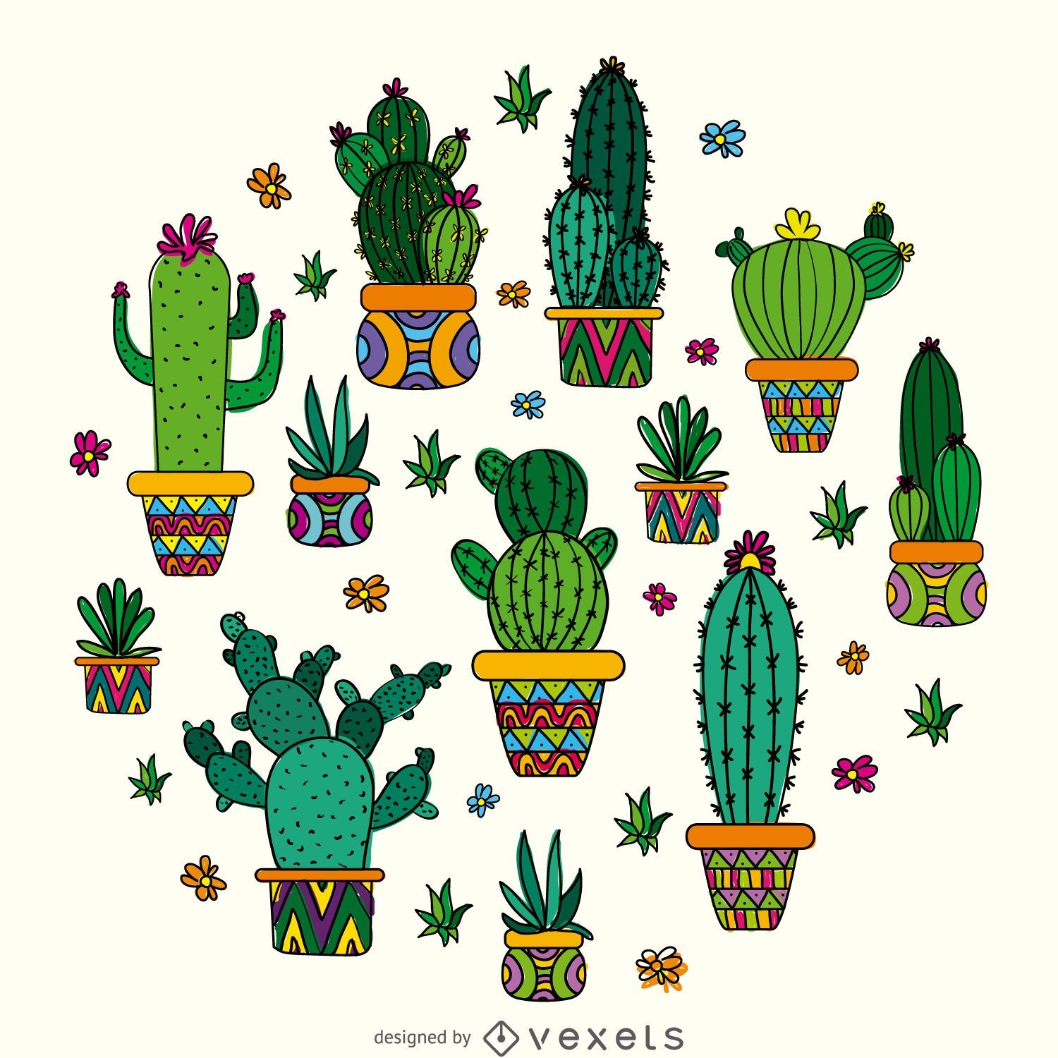 Kaktus-Zeichnungsentwurf