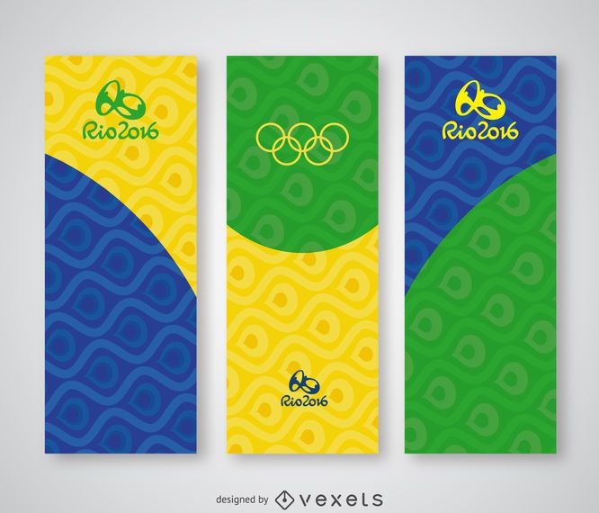 Conjunto de banner vertical Rio 2016 Conjunto de banner vertical Rio 2016