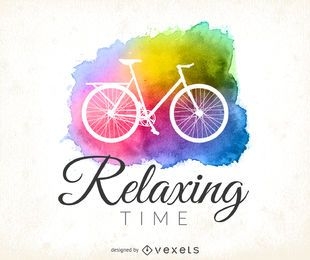 Watercolor cycling logo