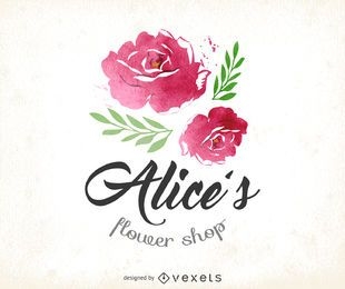 Logotipo da floricultura em aquarela