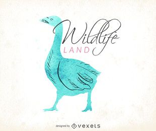 Logotipo da vida selvagem em aquarela