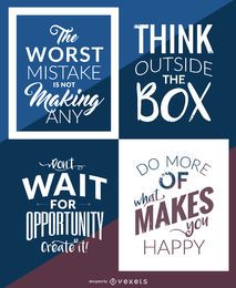 Conjunto de letras motivacionais hipster