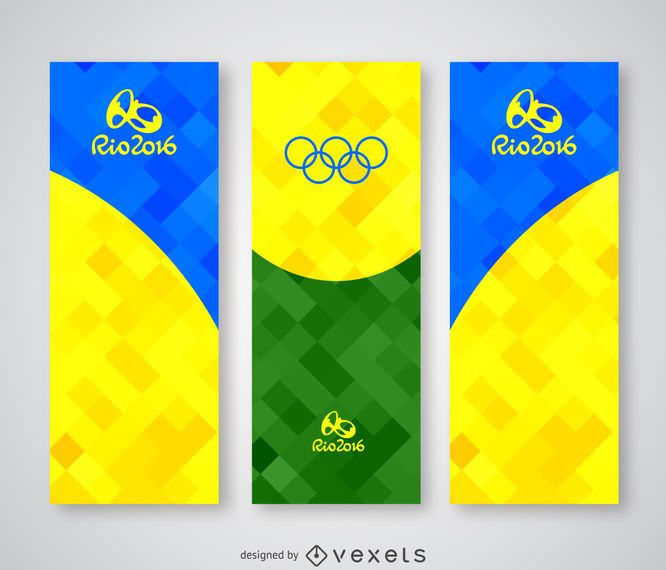 Bandeira poligonal Rio 2016 colorida Bandeira poligonal Rio 2016 colorida