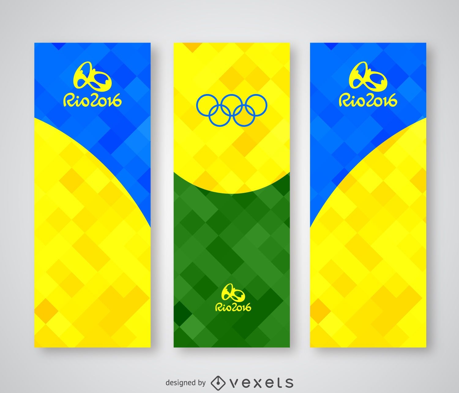 Banner poligonal colorido Rio 2016