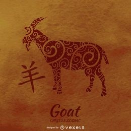 Ilustración de cabra del horóscopo chino