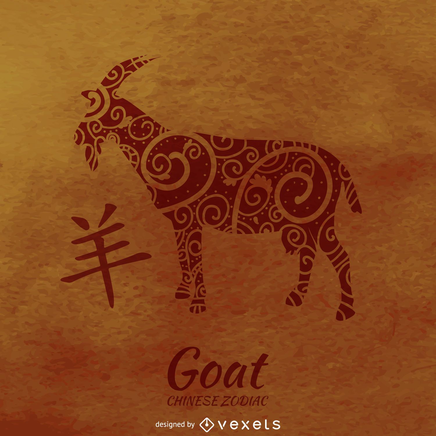 Chinese Horoscope Goat Illustration Vector Download