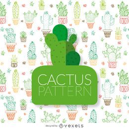 Hand drawn cactus outlines pattern