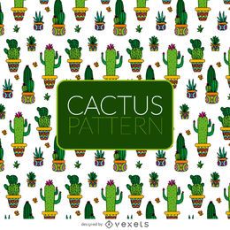 Patrón de ilustración de cactus