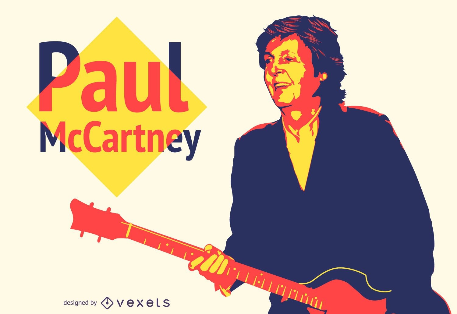 Bunte Paul McCartney-Illustration