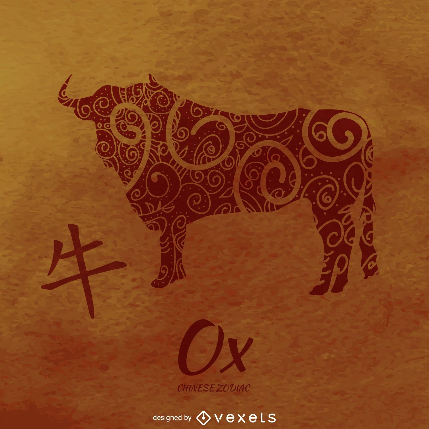 Ox drawing chinese horoscope