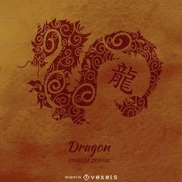 Dibujo del dragón del horóscopo chino
