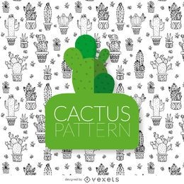 Cactus drawing pattern