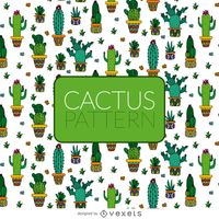 Illustrated Cactus Pattern Vector Download